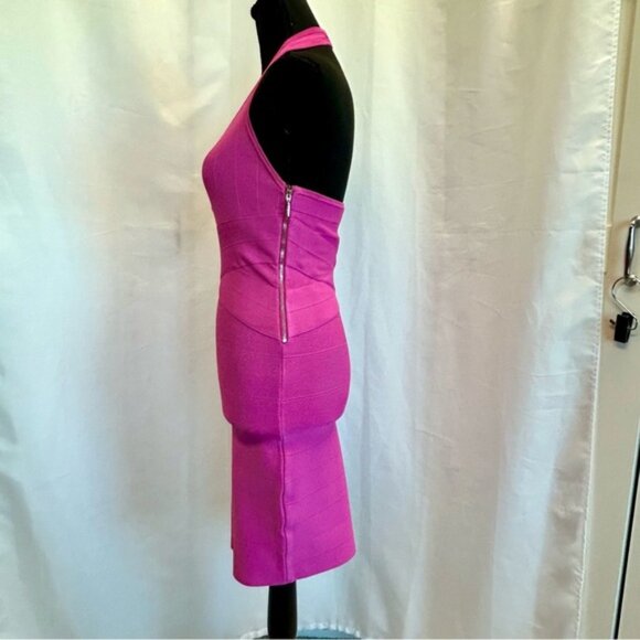 GUESS pink bandage bodycon halter top mini dress M sexy clubwear cocktail party - Picture 4 of 16
